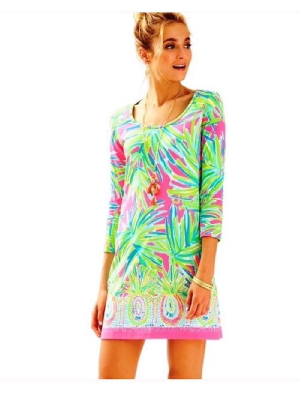 NEW Lilly Pulitzer Beacon Dress in Tiki Pink size XS - Picture 2 of 6